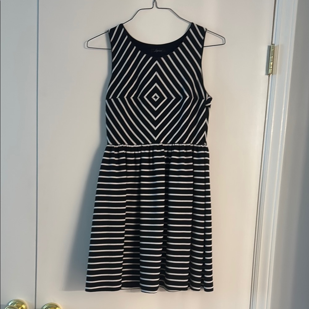 Soprano Black and White Striped Dress